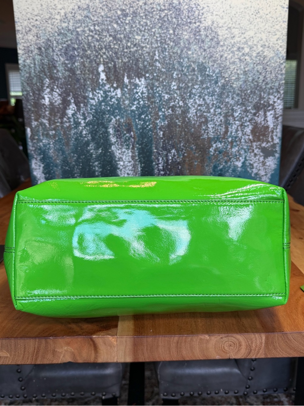 Kate Spade Rare Collectible Flicker Bon Shopper Storybook Lining Navy Green - Picture 7 of 17